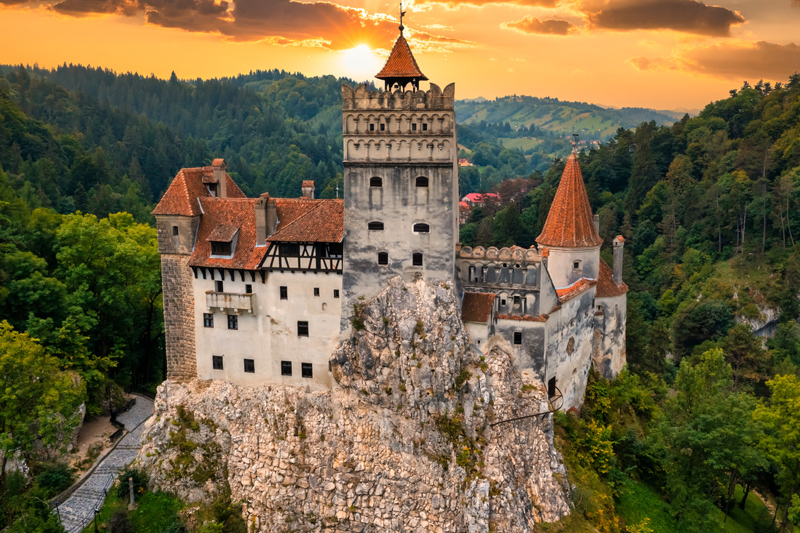 Brasov with mountains in the background